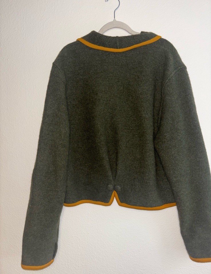 Geiger Women’s Button Pure Wool Sweater Cardigan Made In Austria Size 42