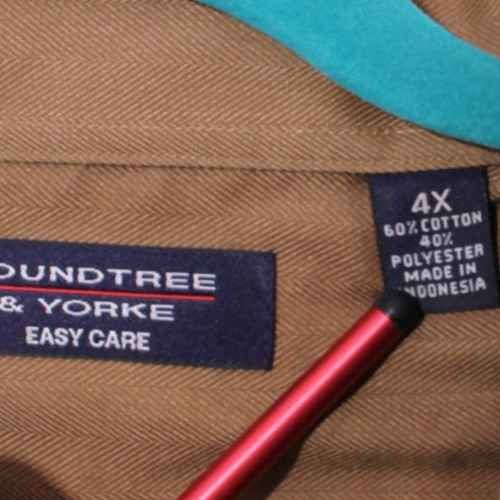 Roundtree & Yorke Button Up Shirt Mens 4X Brown Casual Preppy Oxford Pocket Men