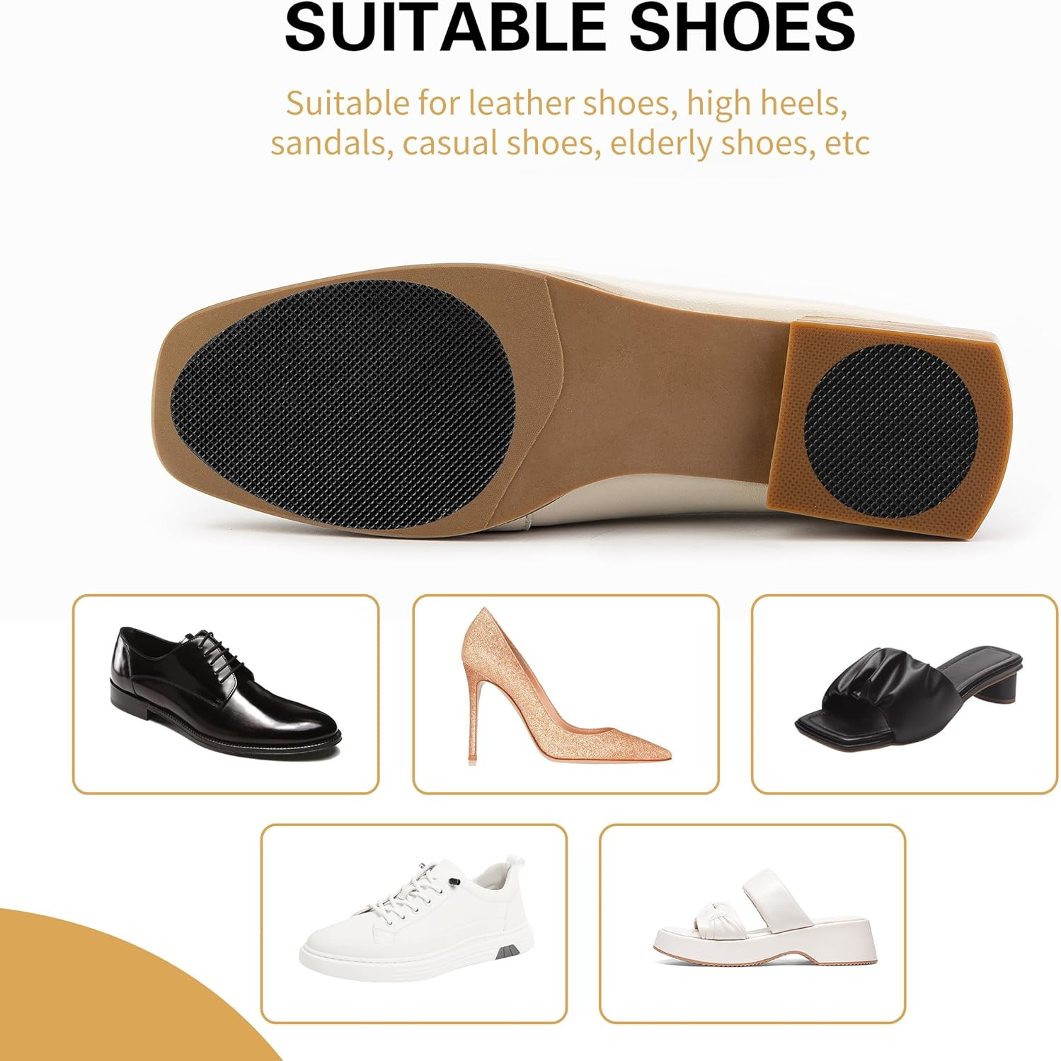 20 Pcs Non-Slip Shoe Pads, Adhesive Shoe Sole Protectors for Bottom of Shoes, Pr