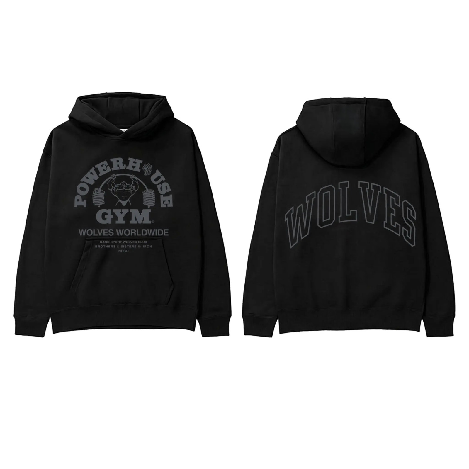 Wolves PowerHouse Gym Shirt Workout Wear Men’s Sport Outfit Gym Men’s Top Hoodie