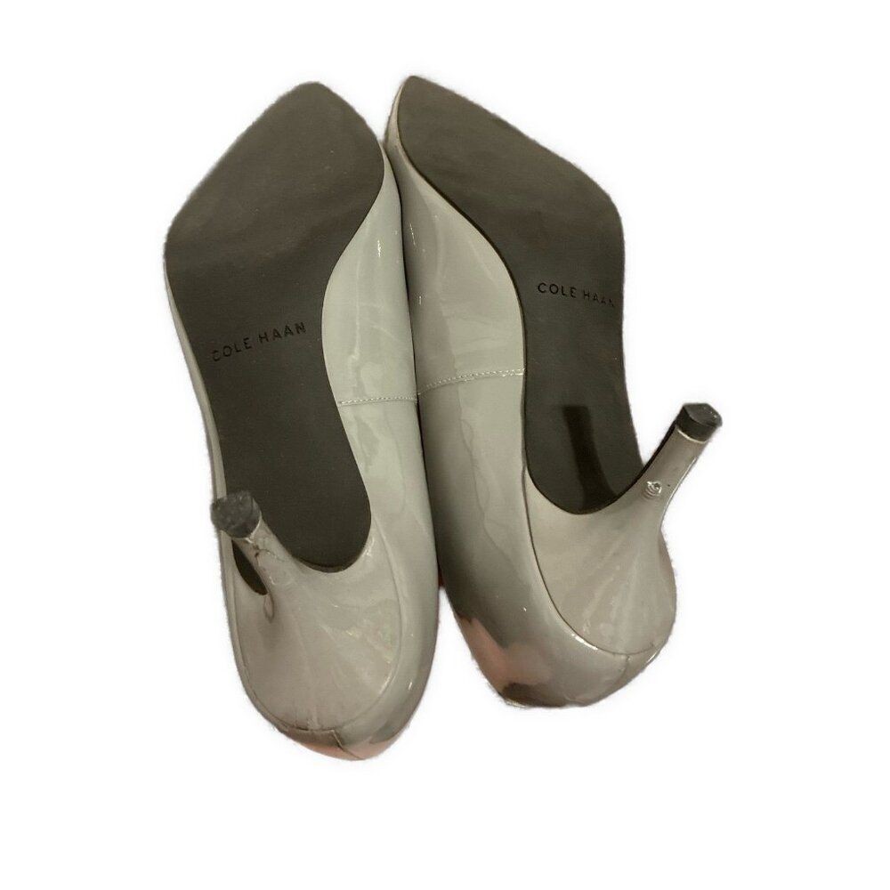 Cole Haan Gray Pointed-Toe Patent Leather Pumps