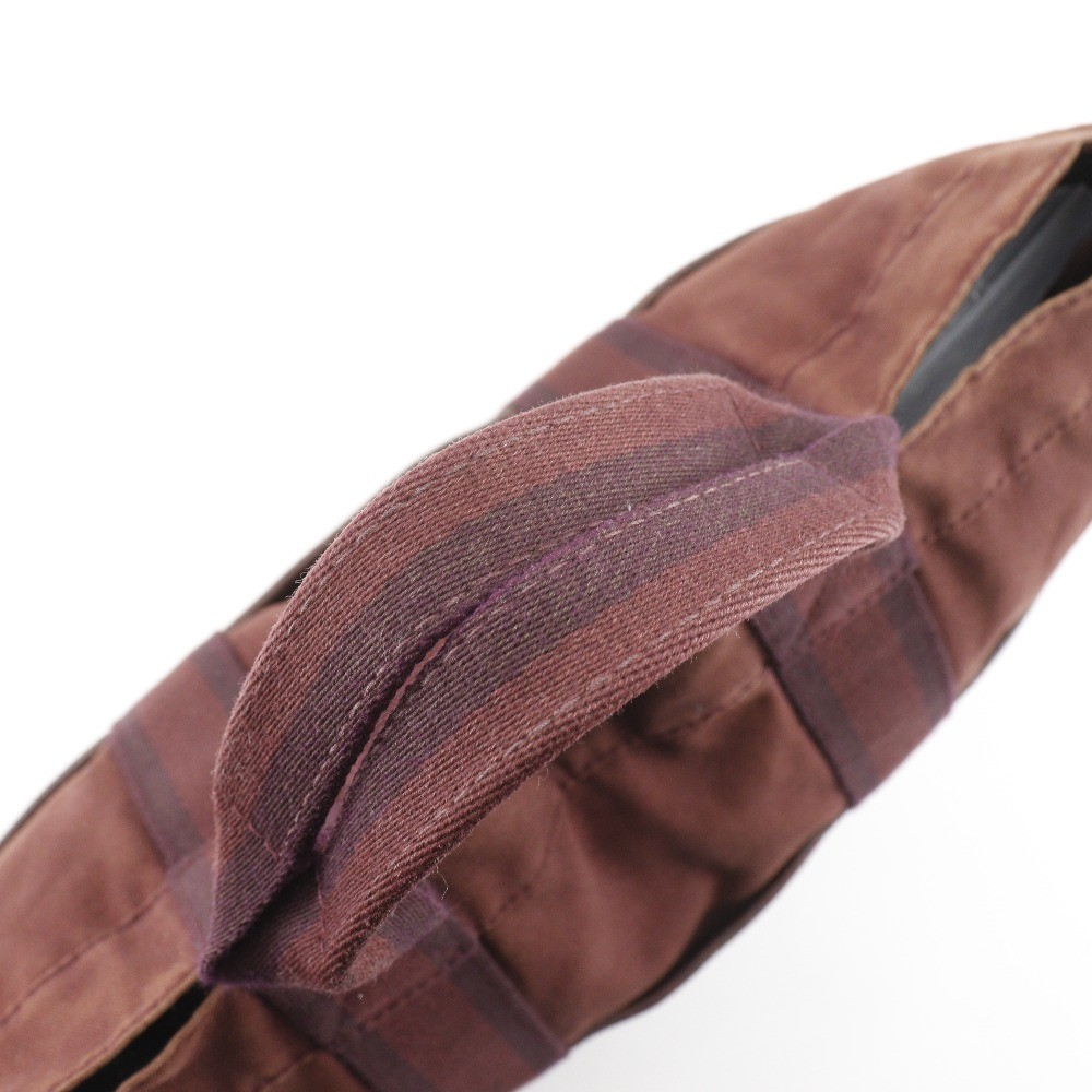 HERMES Sack Fourre ToutMM Handbag Half leather Brown Cotton canvas/leather…