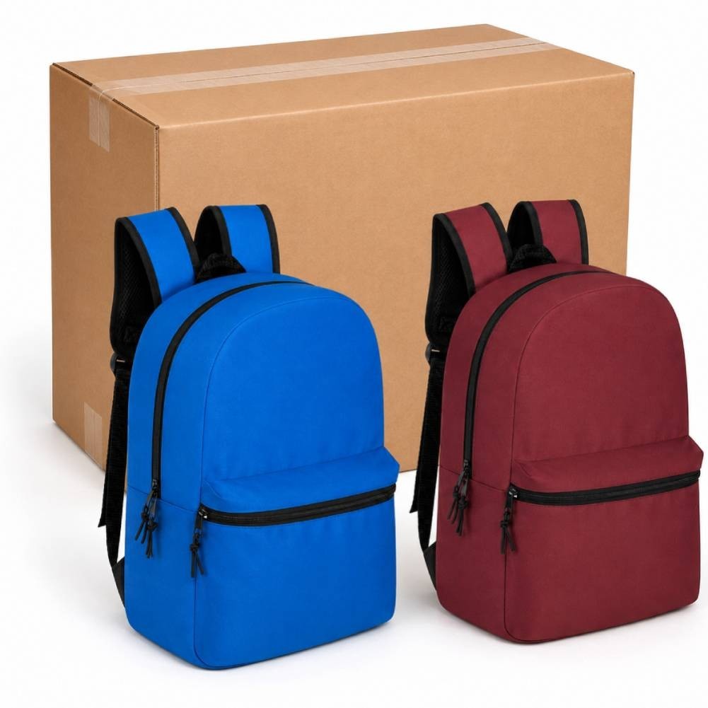 24 Pack Kids Backpacks Bulk 15″ School Bookbags Wholesale Bags 6 Assorted Colors