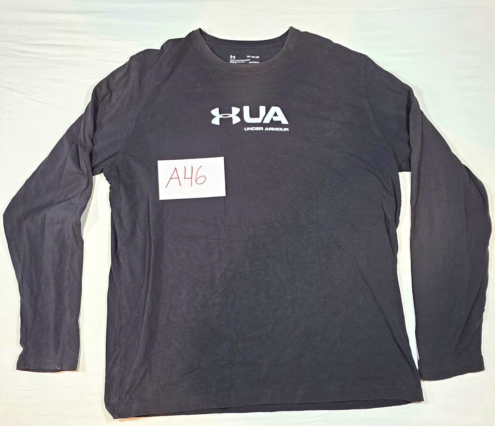 Under Armour HeatGear Men’s Long Sleeve Crew Tee Logo Graphic Print XL Black