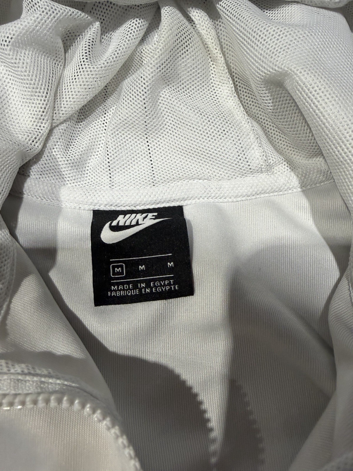Vintage Nike Air Full Zip Hoodie Track Jacket White Gold Black Stripe Mens M Y2K