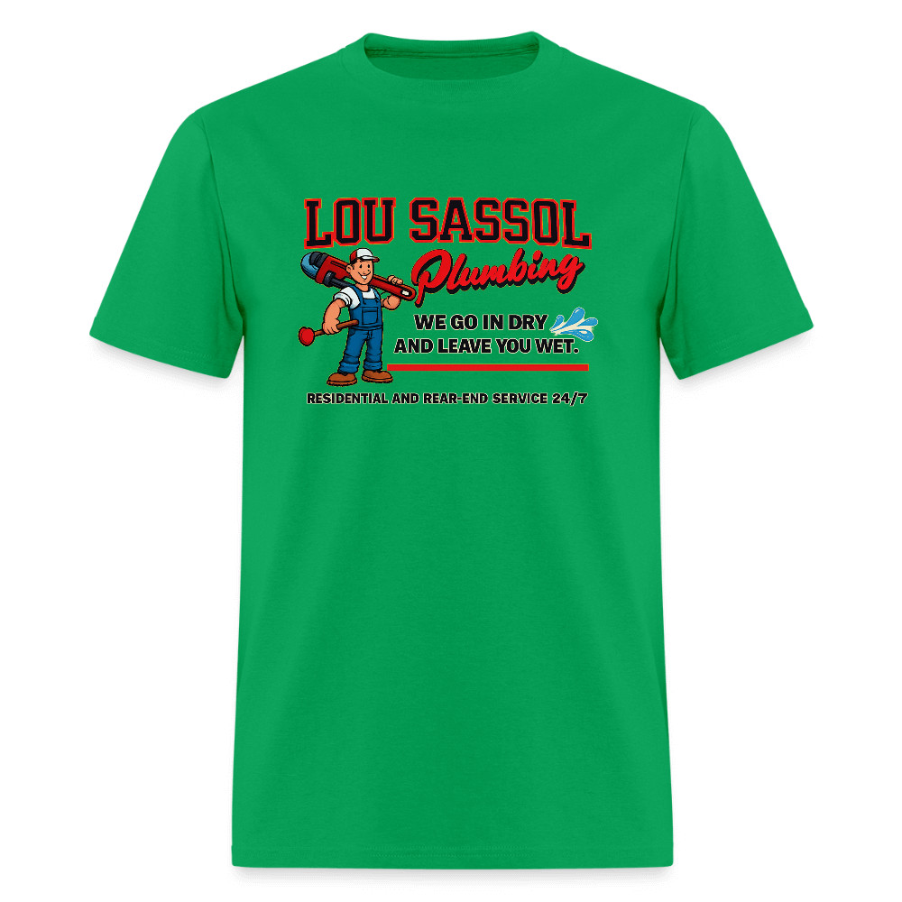 Lou Sassol Plumbing Funny Men’s T-Shirt – Adult Humor Graphic Tee