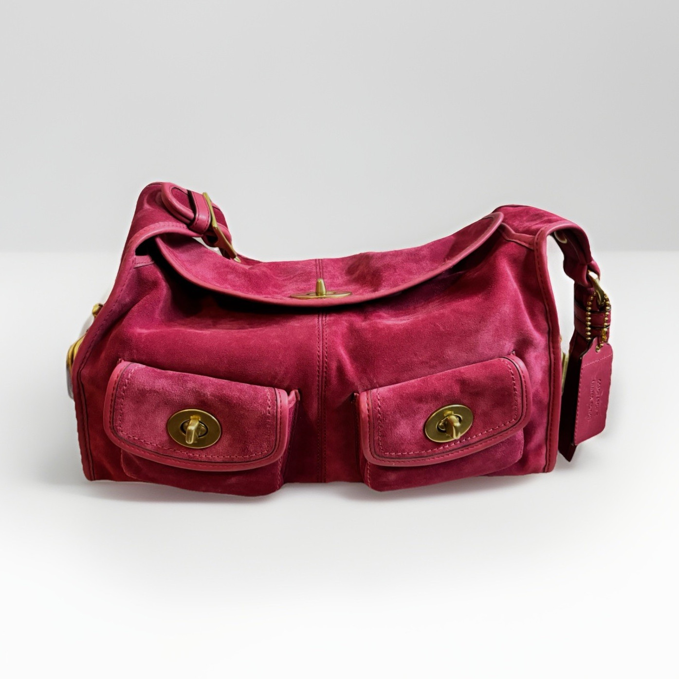 Coach Archive Limited Edition Bleecker Street Haversack Satchel Pink Suede