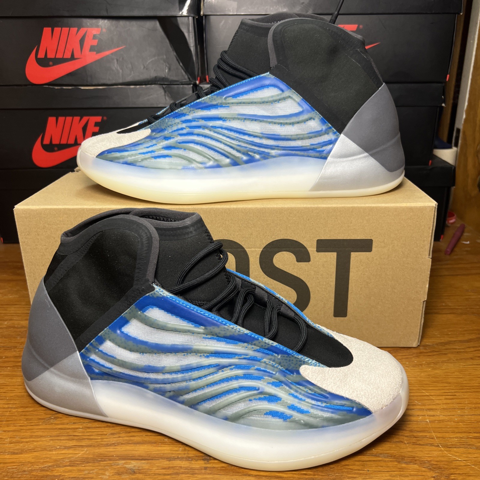 Adidas – US 14 Men’s Frozen Blue/Off White/Black Boost – Yeezy QNTM – GZ8872 NIB