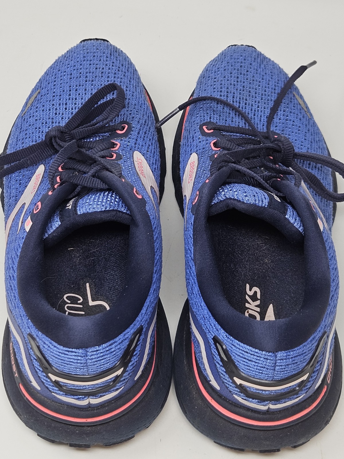 Brooks Ghost 15 Shoes Women’s 8.5 B Blue Peacoat Pink Running Athletic Sneakers