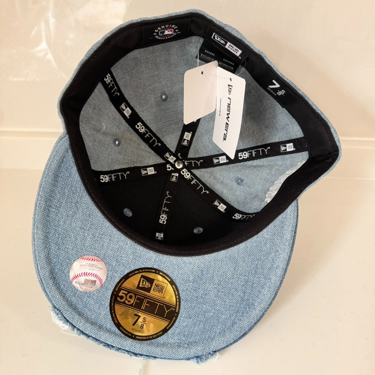 New Era 59FIFTY Distressed Denim Cap Side Patch LA Los Angeles Dodgers 14745174