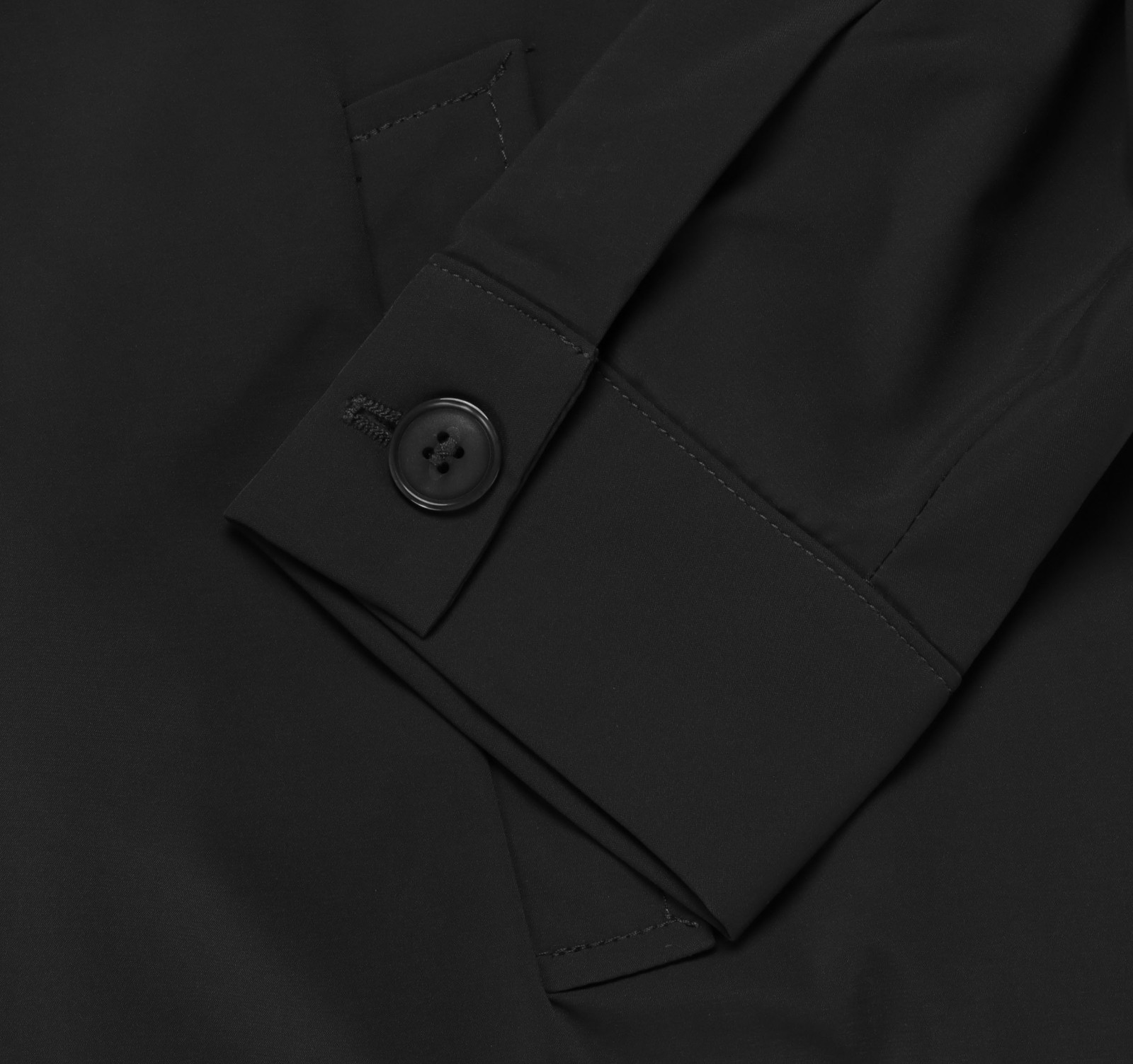NWT EZZELINO FIELD JACKET solid black technical fabric luxury Italy 46 XS