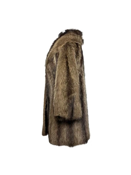 Vintage Brown Groundhog Fur Coat