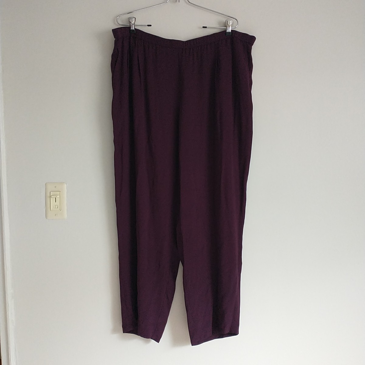 New*Eileen Fisher Silk Georgette Crepe Straight Ankle Pants XL/2XL*Red Pull On