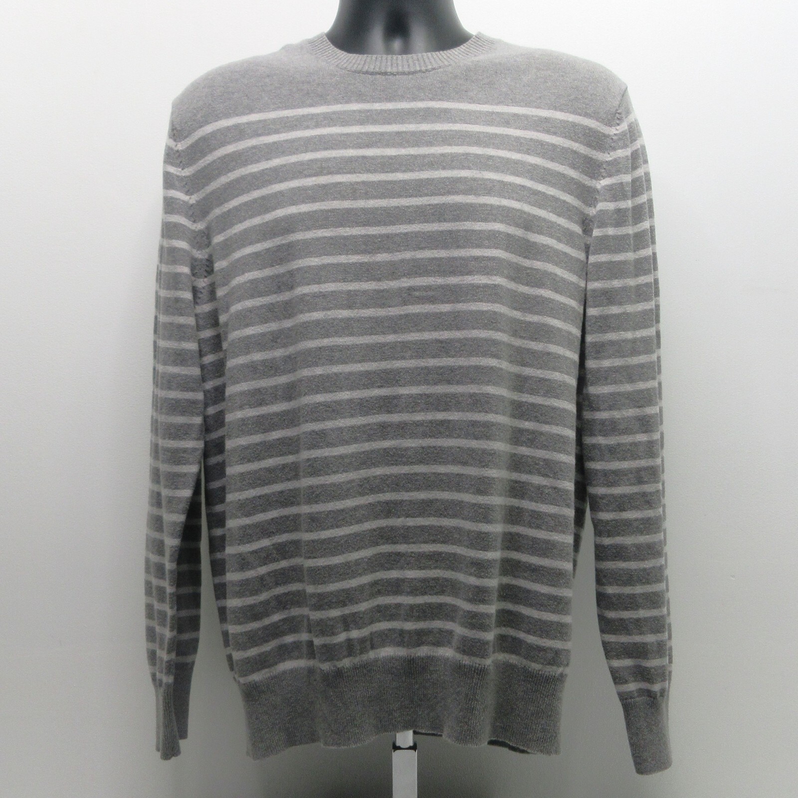 Bowen & Wright Sweater Mens XL Striped Pullover Gray