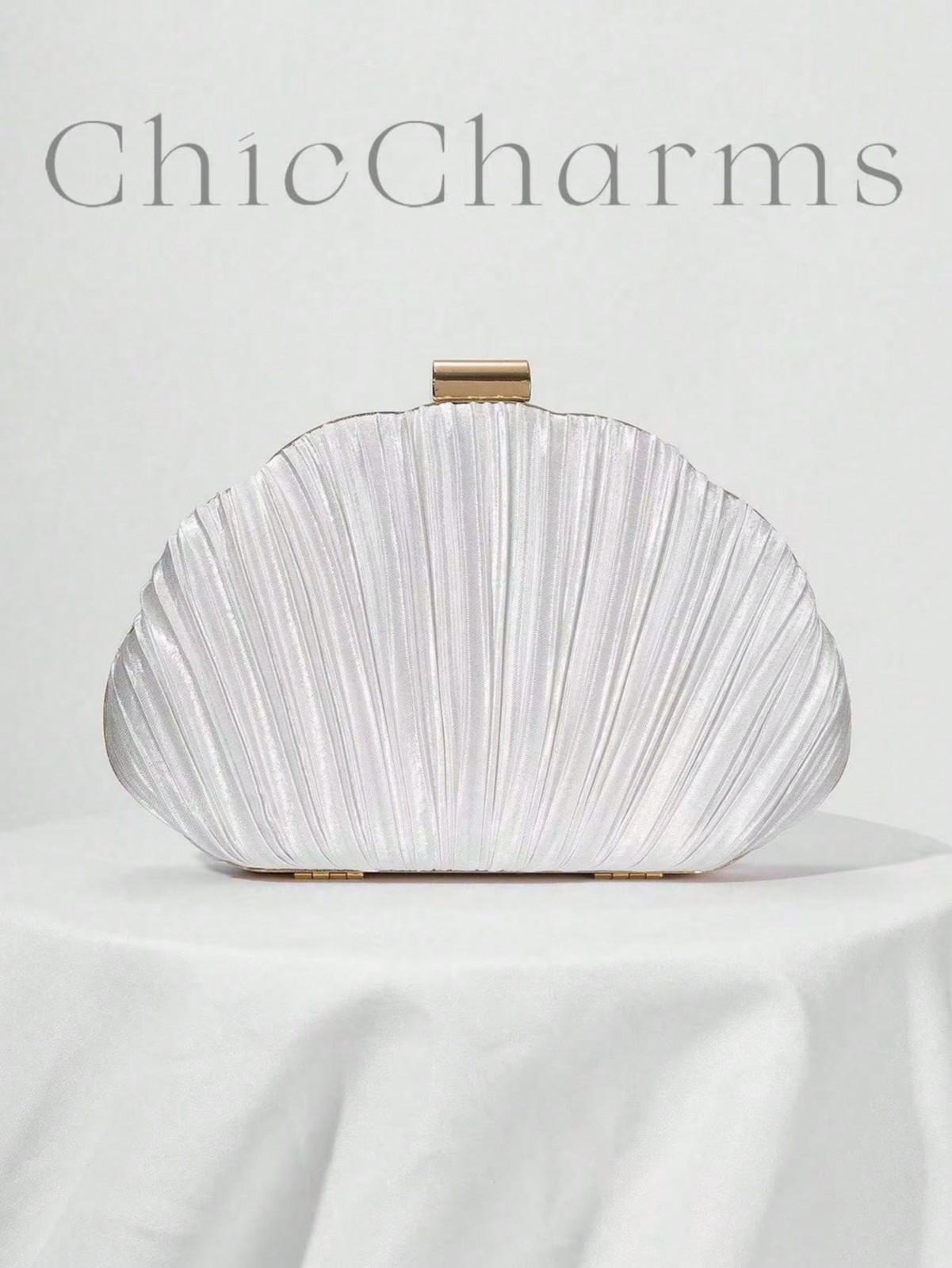 Ruched Box Bag Women Polyamide Chain Evening Clutch Wedding Party Banquet