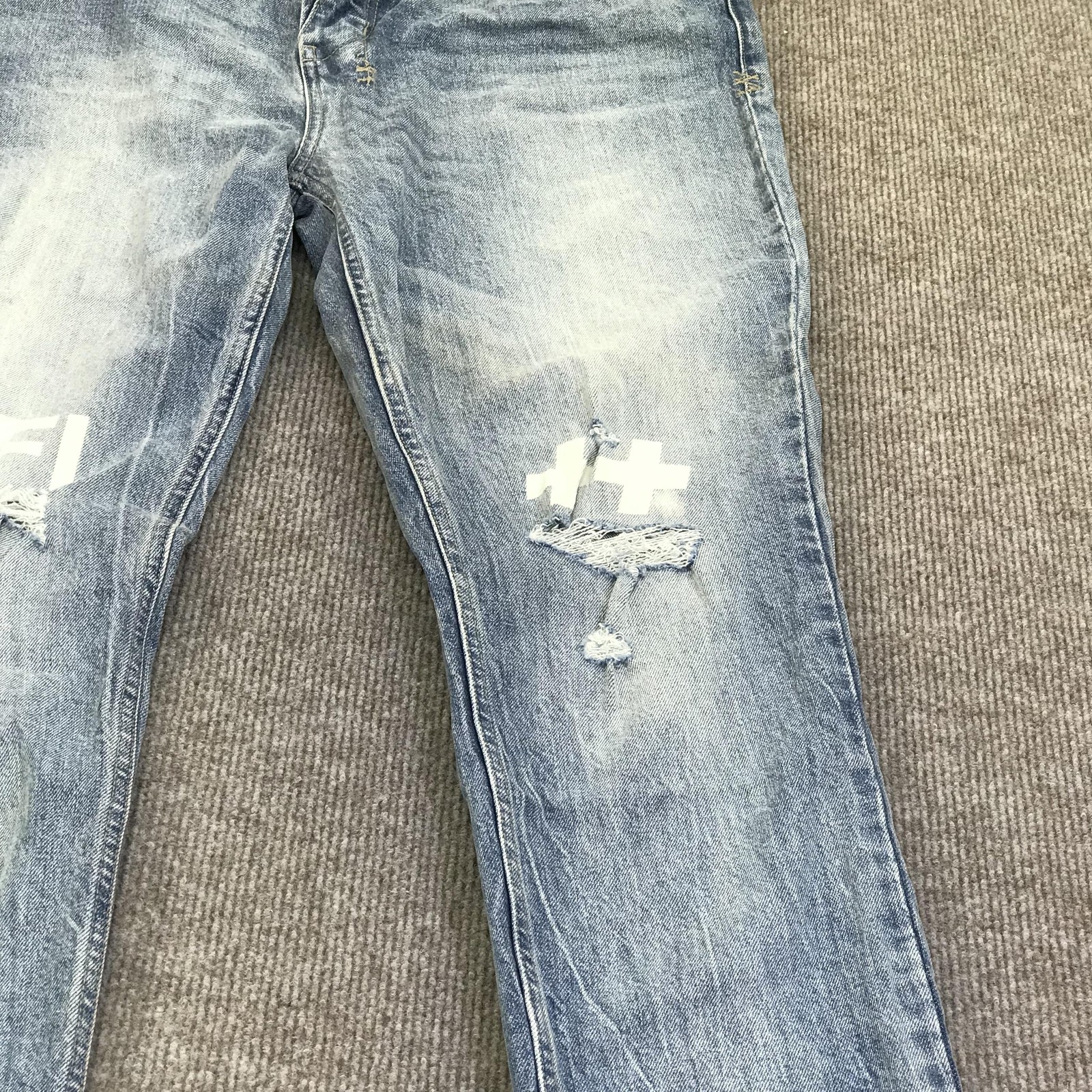 New Ksubi Van Winkle Hi Fi Vertigo Jeans Mens 40×32 Blue Light Wash Skinny Denim