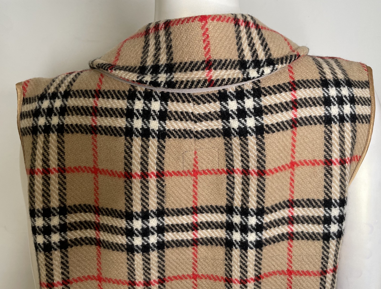 VTG Burberry’s Nova Check Trench Coat Lining + Collar ONLY S M L Wool Zip In Out