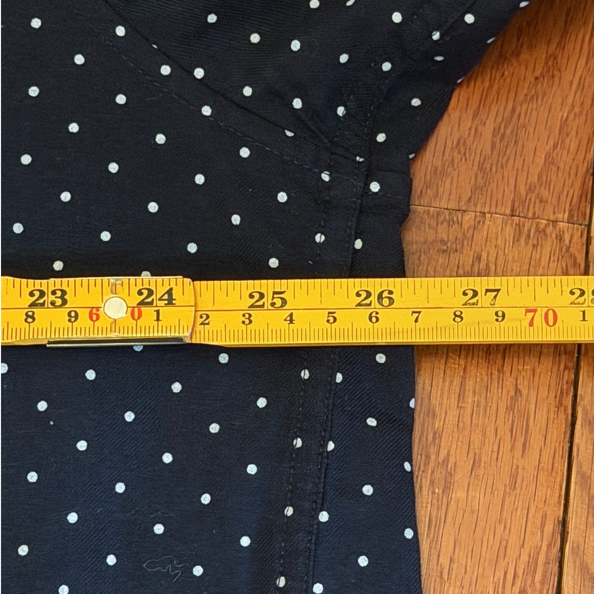 J. Crew Perfect NWT Dark Blue Shirt White Polka Dots Size XXL Wool Blend