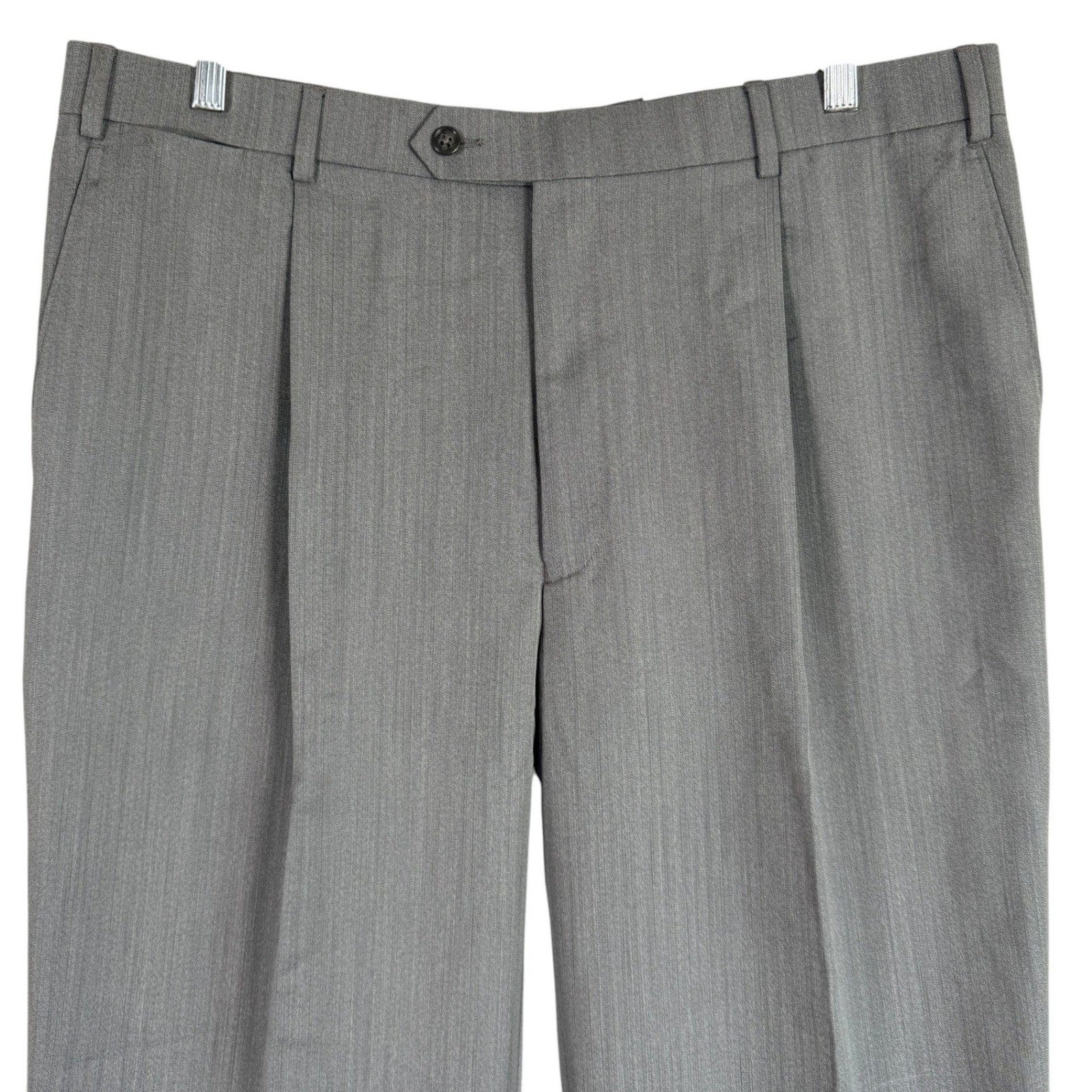 Hart Schaffner Marx Dress Pants Mens 38 Unhemmed Grey Pleated Wool NEW $150