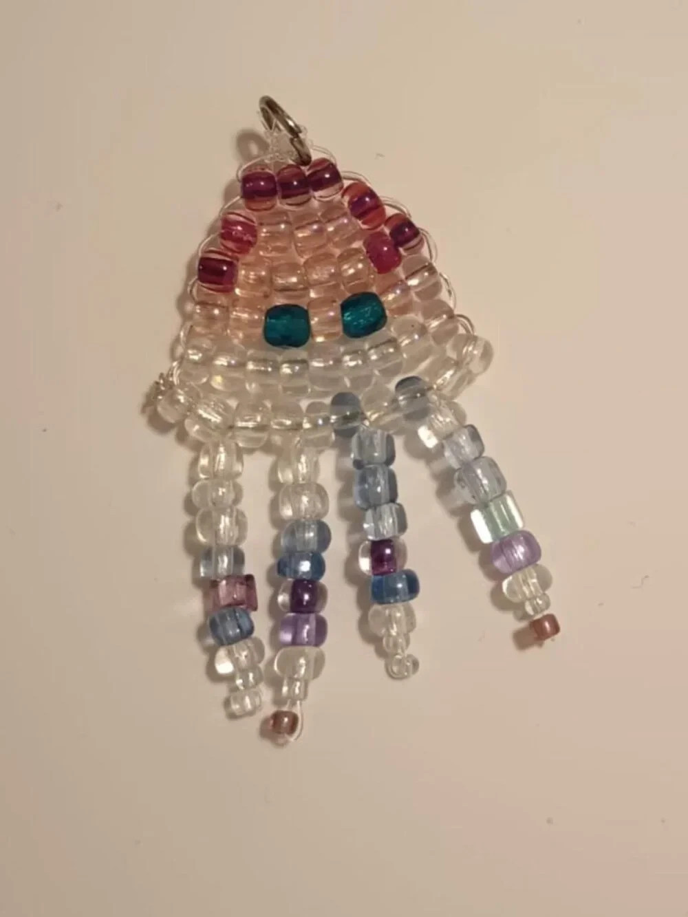 Handmade Beaded Keychain Charm Pendant Jellyfish Octo Kawaii Adorable Small Y2K