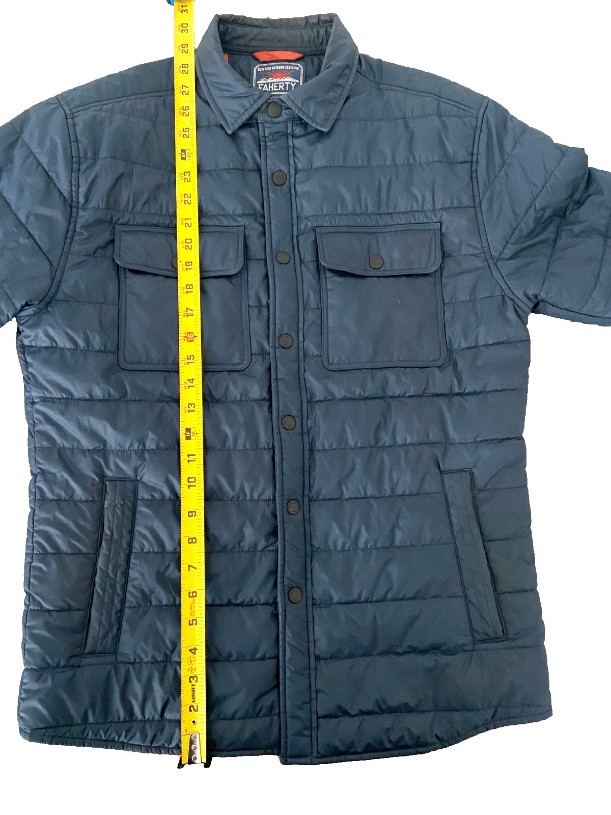 Faherty Atmosphere 100% Recycled Polyester Full Snap Quilted Jacket Size S