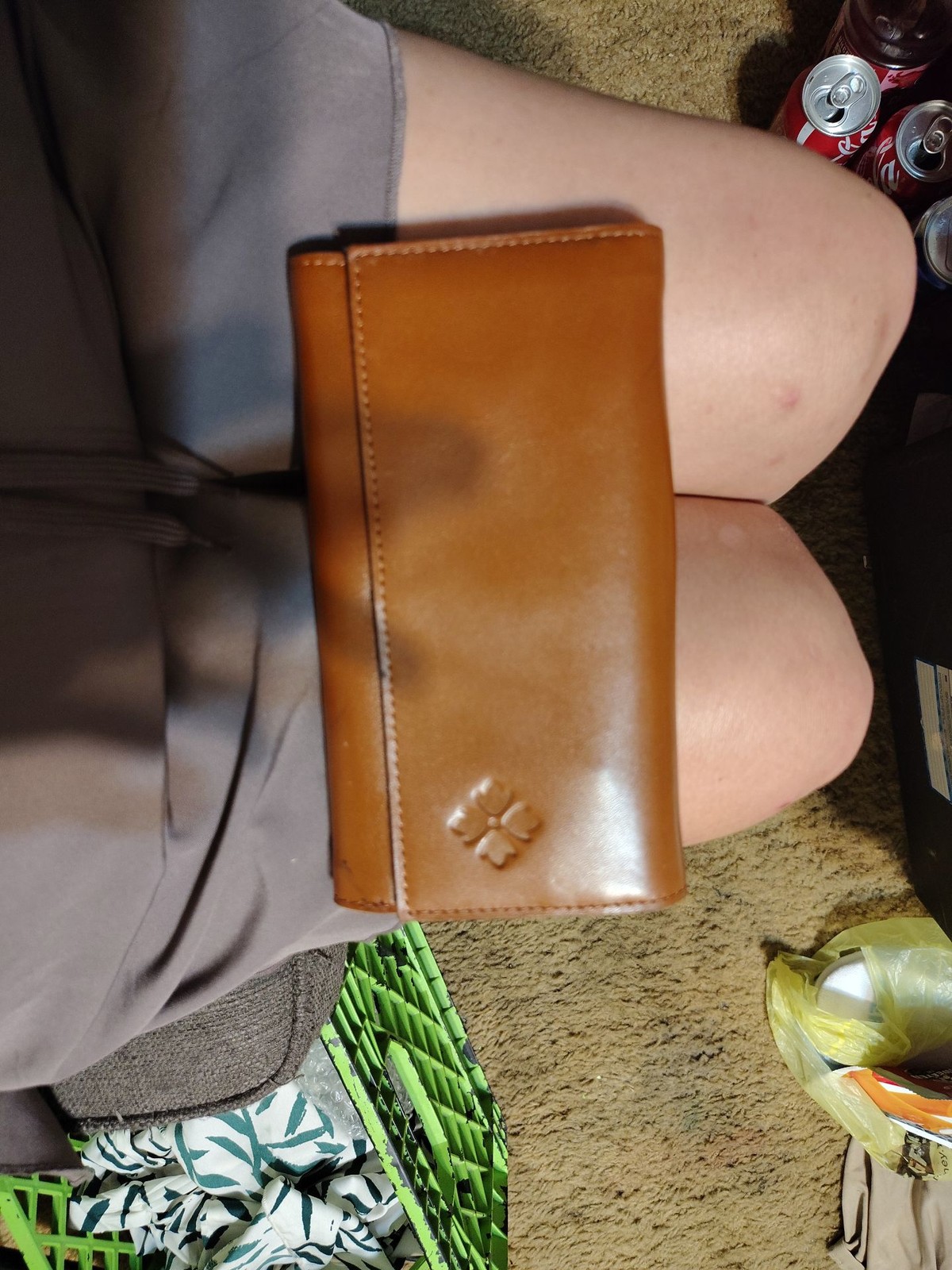 Patricia Nash Heritage Tan Leather Slim Clutch Wallet