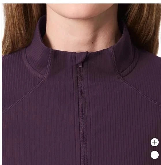 Mondetta Women’s Active Ribbed 1/2 Zip Top, Purple, Size XL
