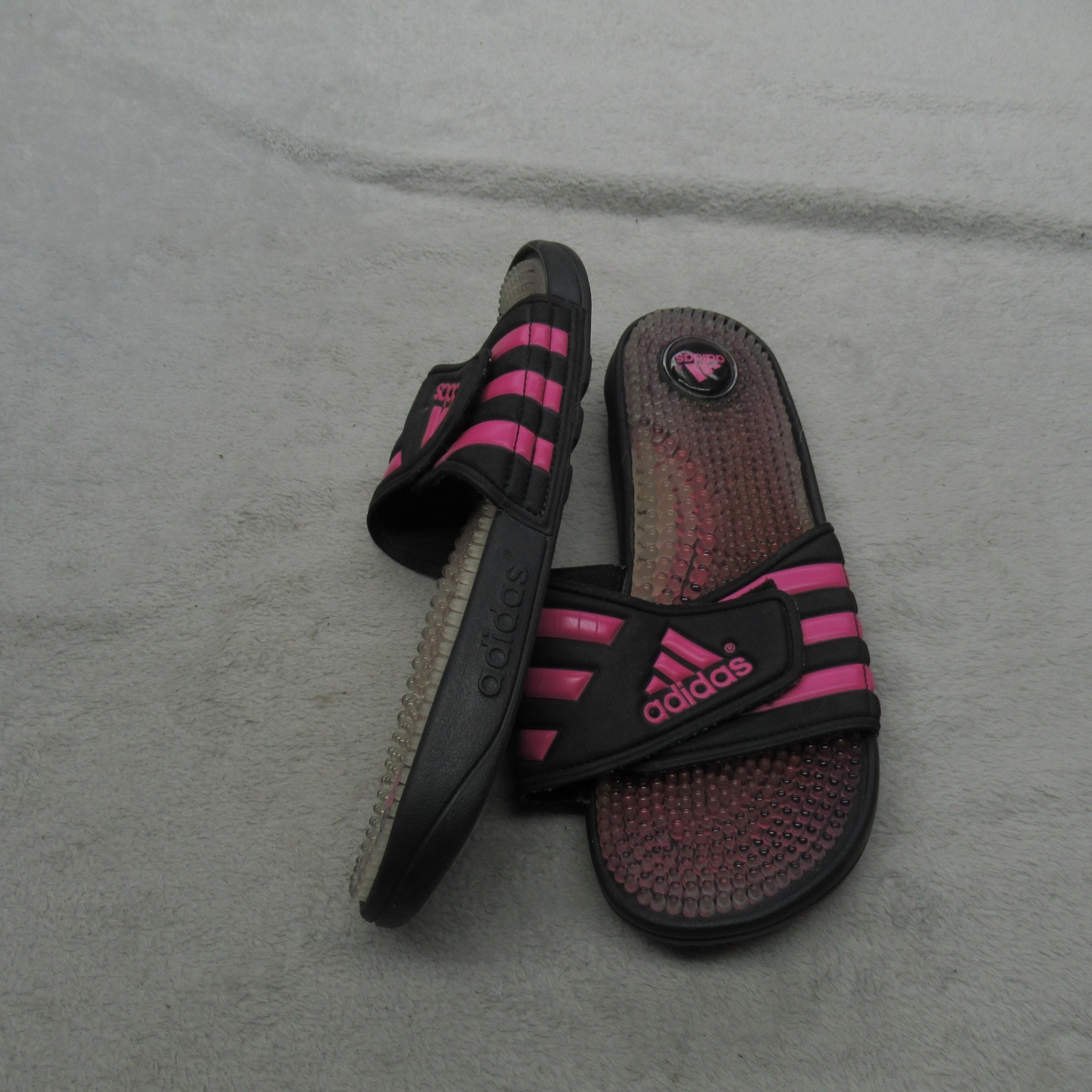 Adidas Mens 10 Adilette Sandals Black Slide Adissage Classic V20676 VTG RARE