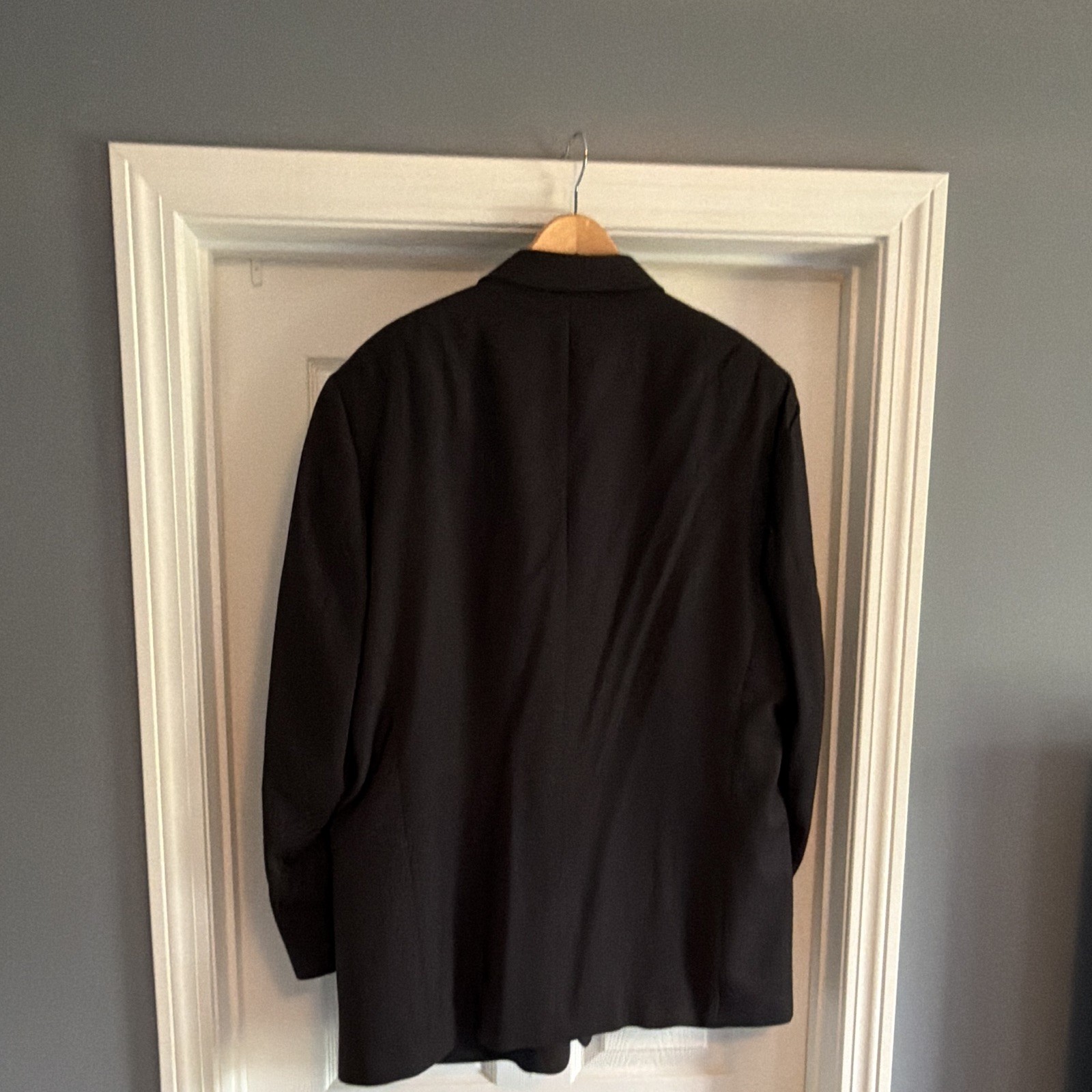 Navy Worsted Wool 2-Piece Suit 50L Single-Breasted 2-Button Notch Lined