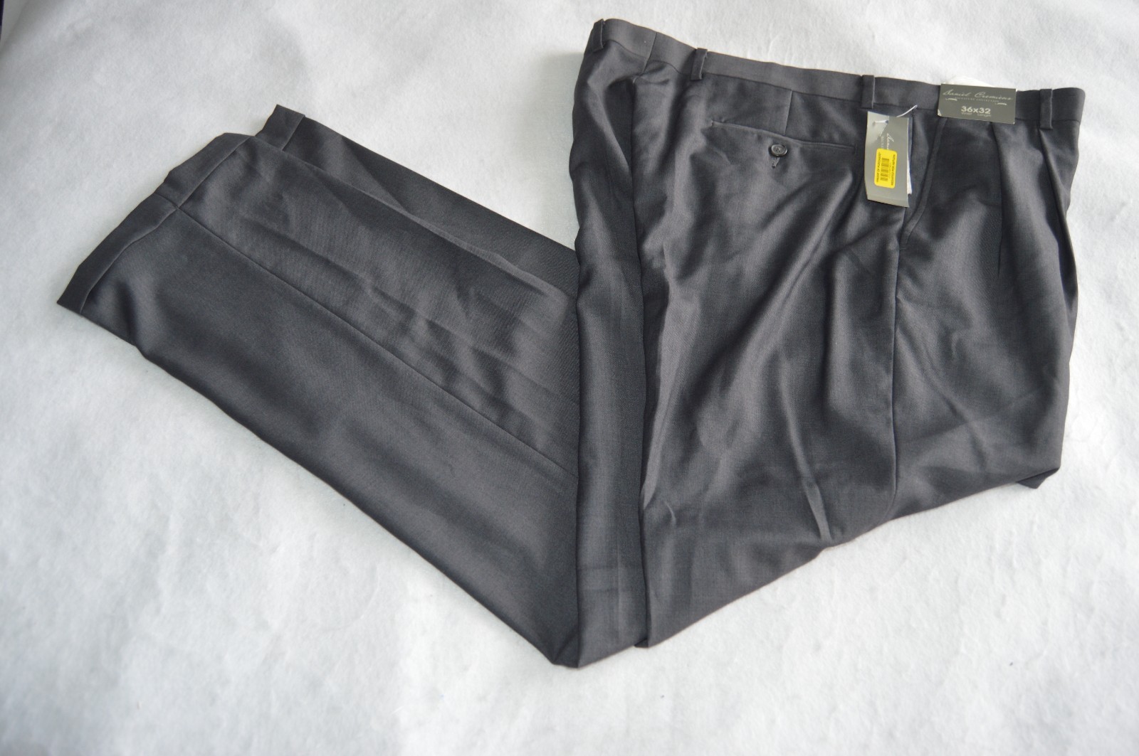 Daniel Cremieux Signature Pants Men 36×32 Gray Pleated Cuff NWT