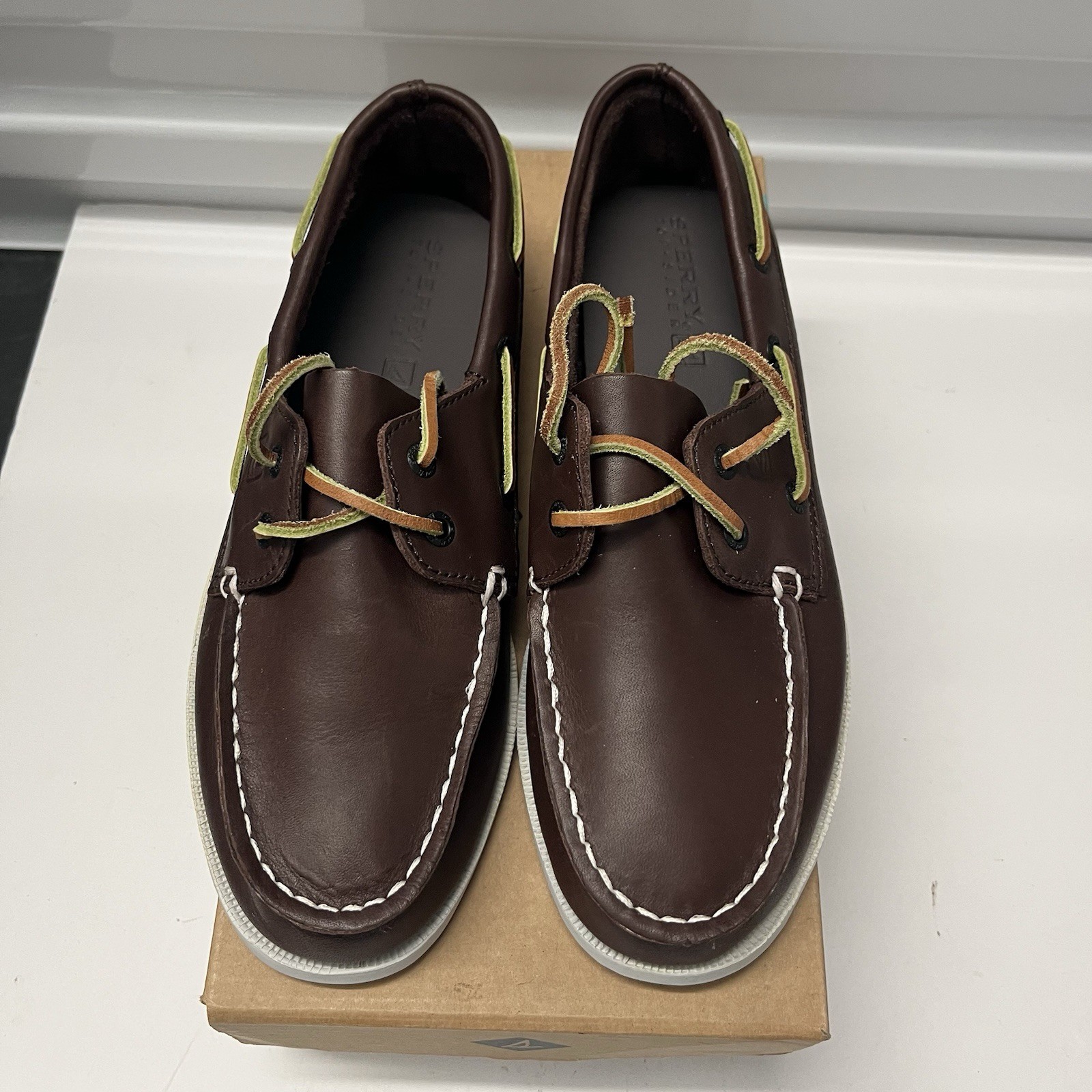 Sperry Top Sider A/O Original 2 Eye Brown Boat School Uniform Shoe Boys SZ 4.5 M