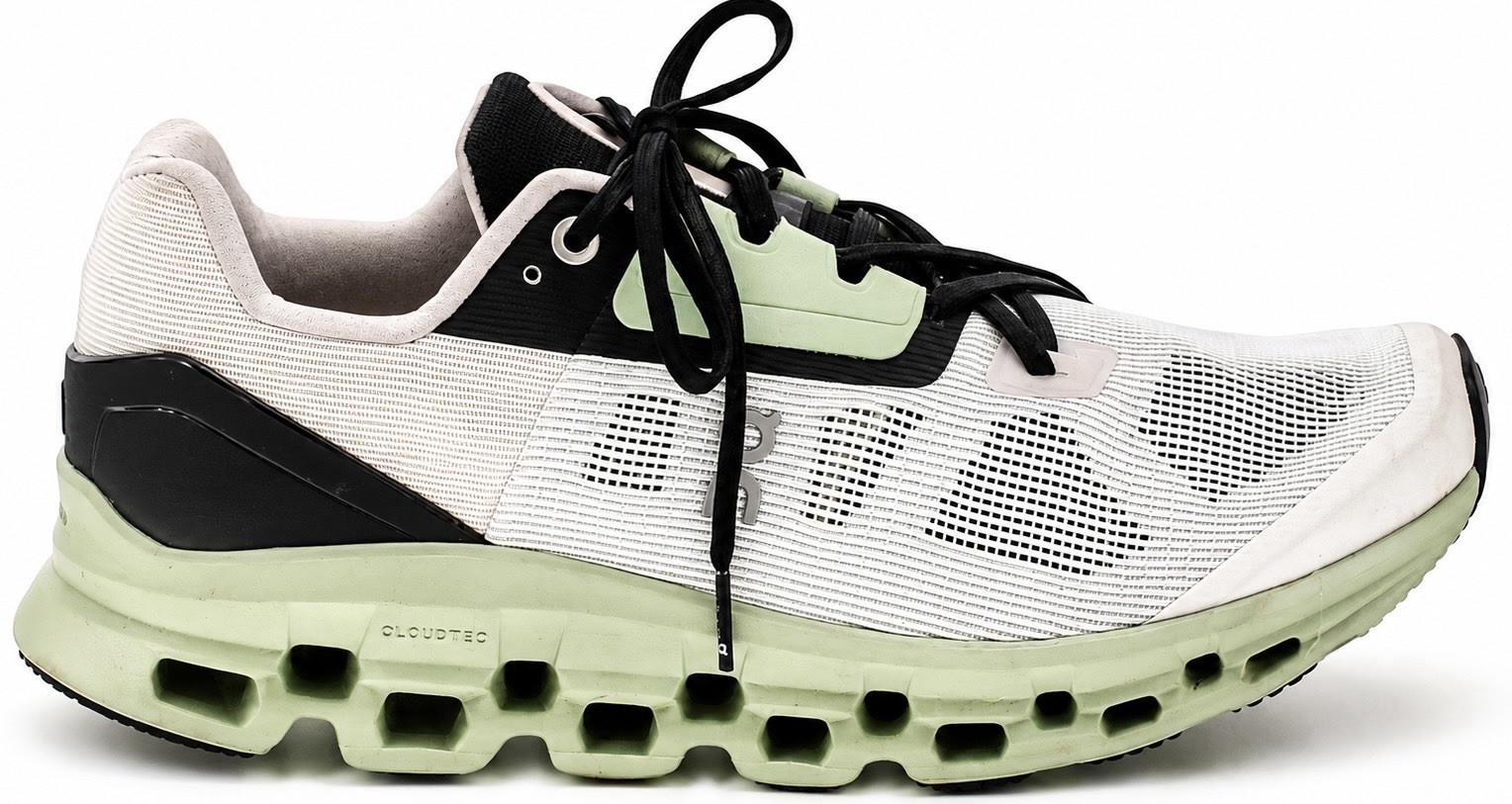 ON Cloud Cloudstratus Lightweight Running White/Moss Women Shoe Sneakers Sz 10