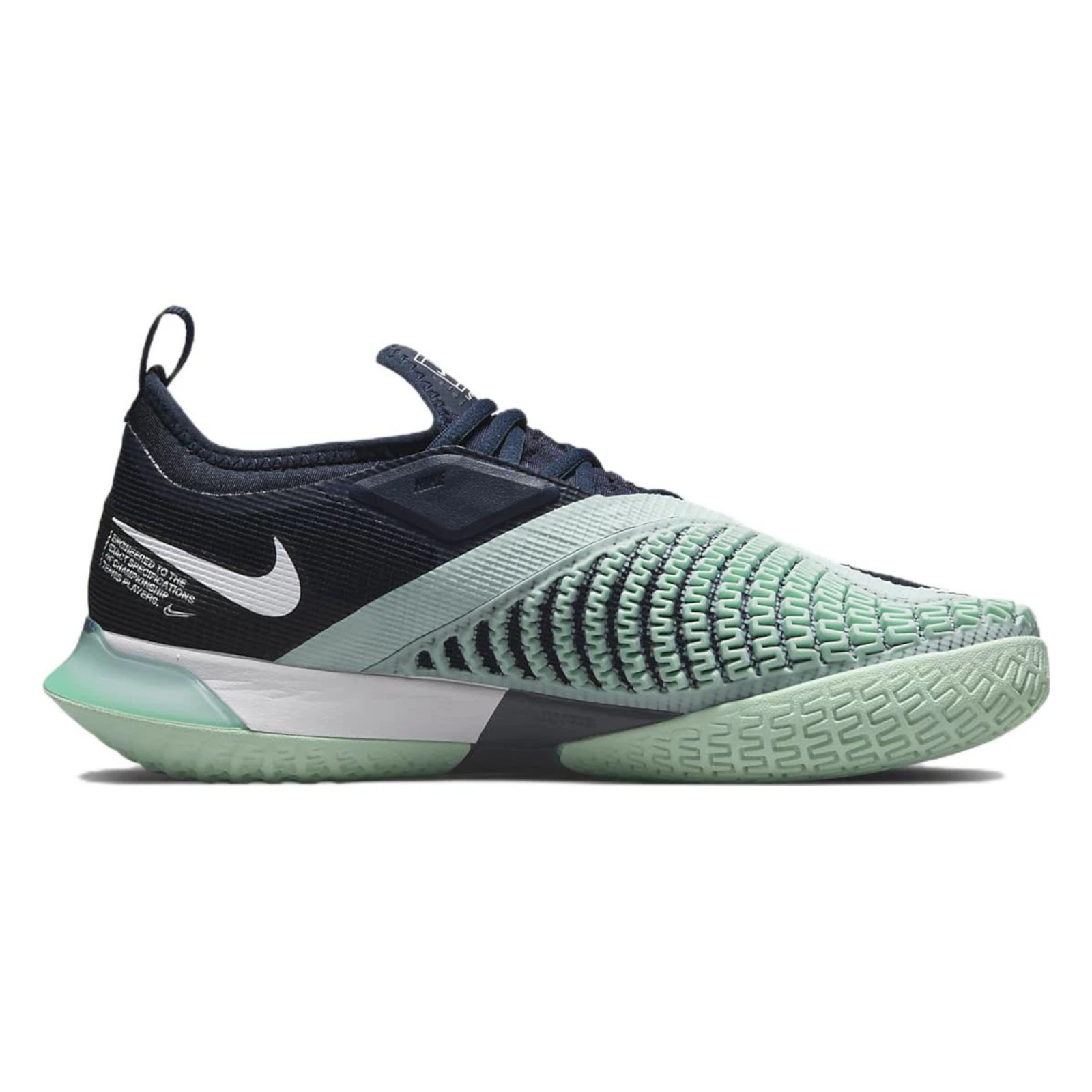 Nike Women’s React Vapor NXT HC Tennis Shoes (Obsidian/White/Mint Foam)