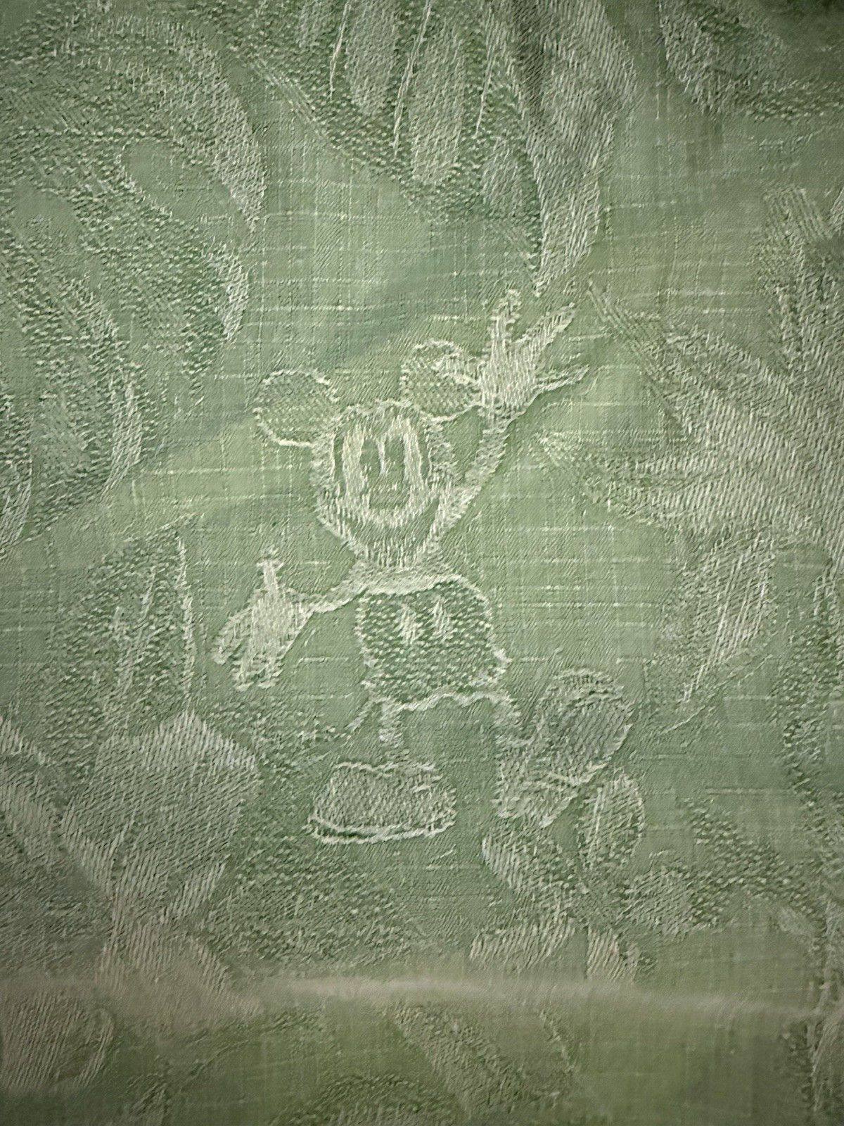 Tommy Bahama Disney Parks Mickey Tonal Jacquard Camp Shirt Green 3XL (XXXL)