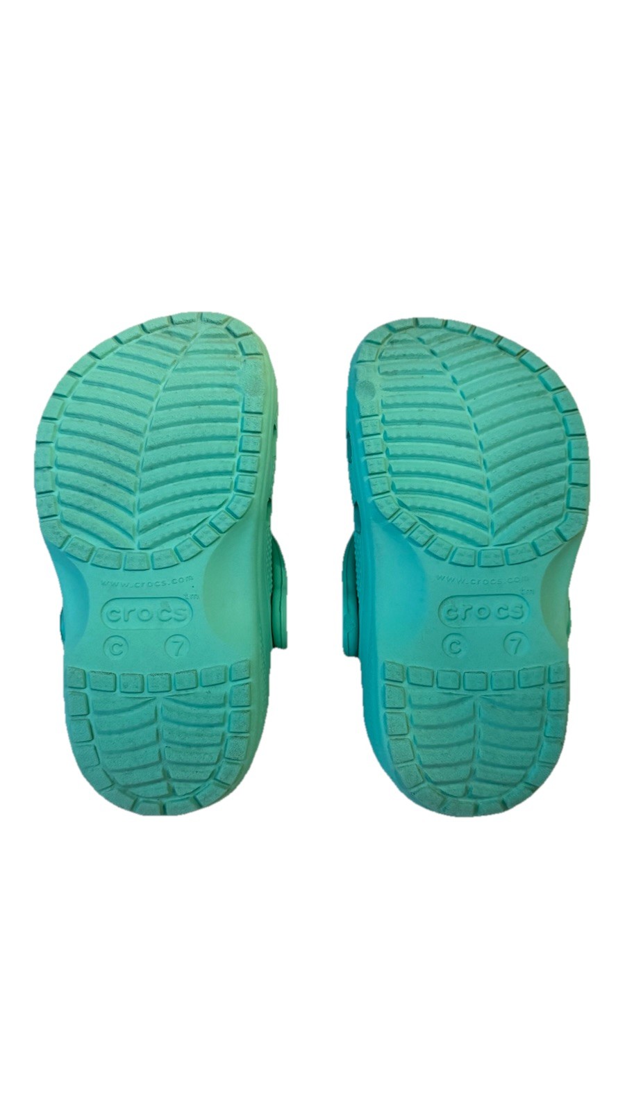 Crocs Baya Toddler Clog Mint Green Sz C7 Good Condition/ Gently Used
