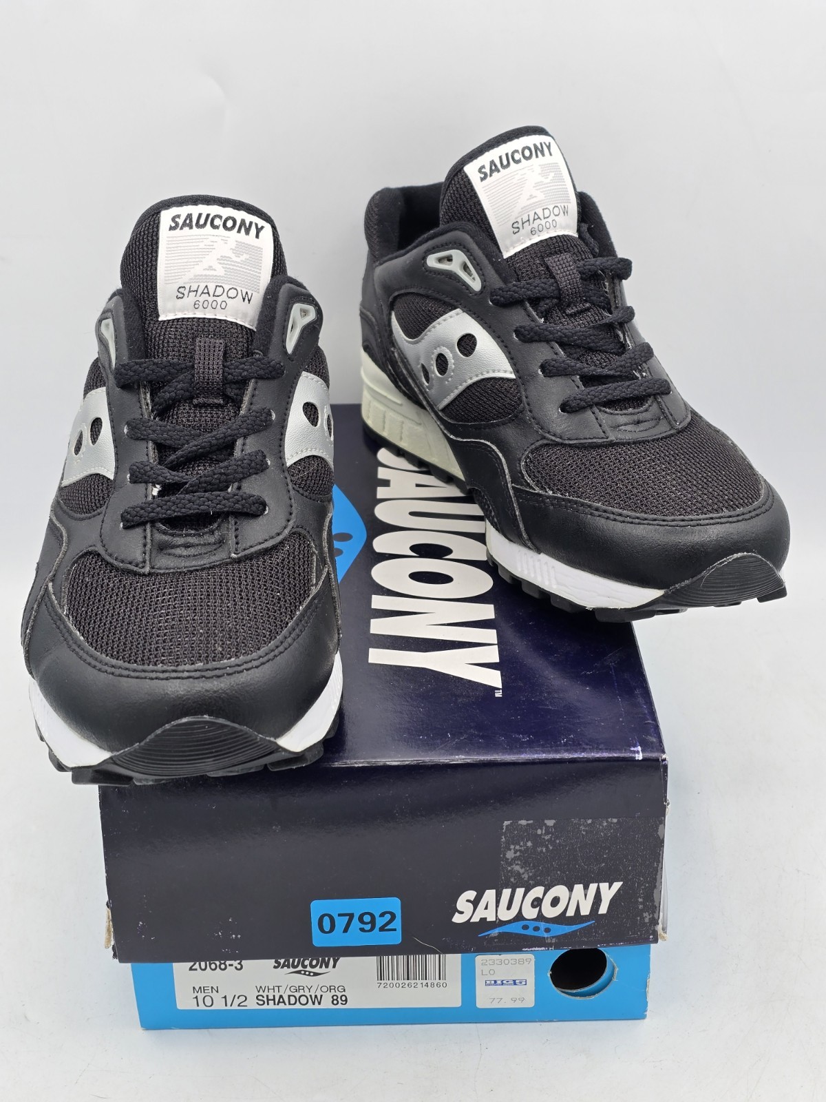 VTG Men’s Saucony Shadow 89 6000 Stealth Black Silver 2068-3 | Size 10.5 – NEW