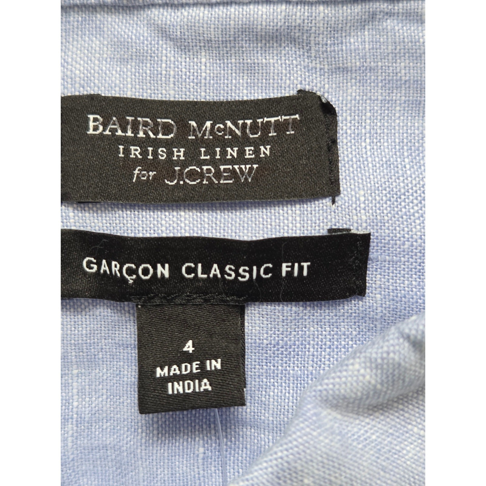 J. Crew Garçon Classic Shirt Baird McNutt Linen Womens 4 Blue NWT $118 CG940