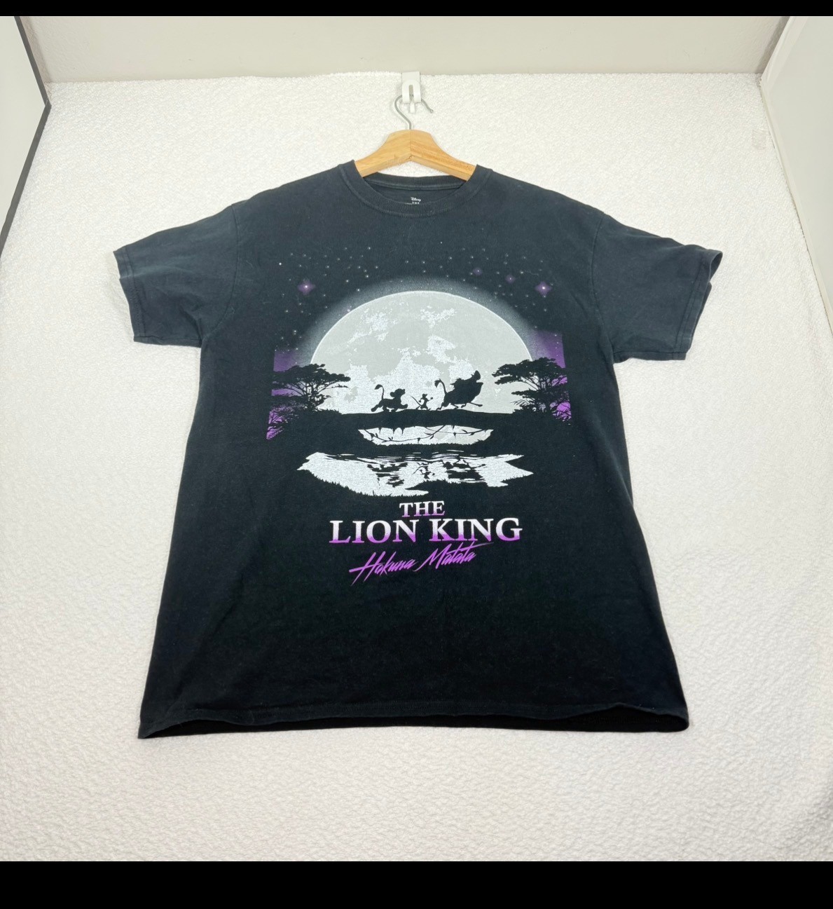 Disney The Lion King Hakuna Matata TShirt M Black Simba Timon Pumbaa 100% Cotton