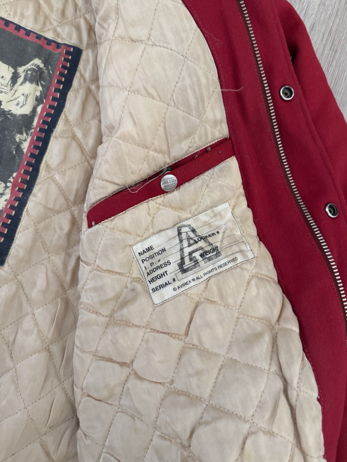 vintage Avirex NYC Rare Varsity Indian Chief Embroidered Zip Up Bomber Jacket