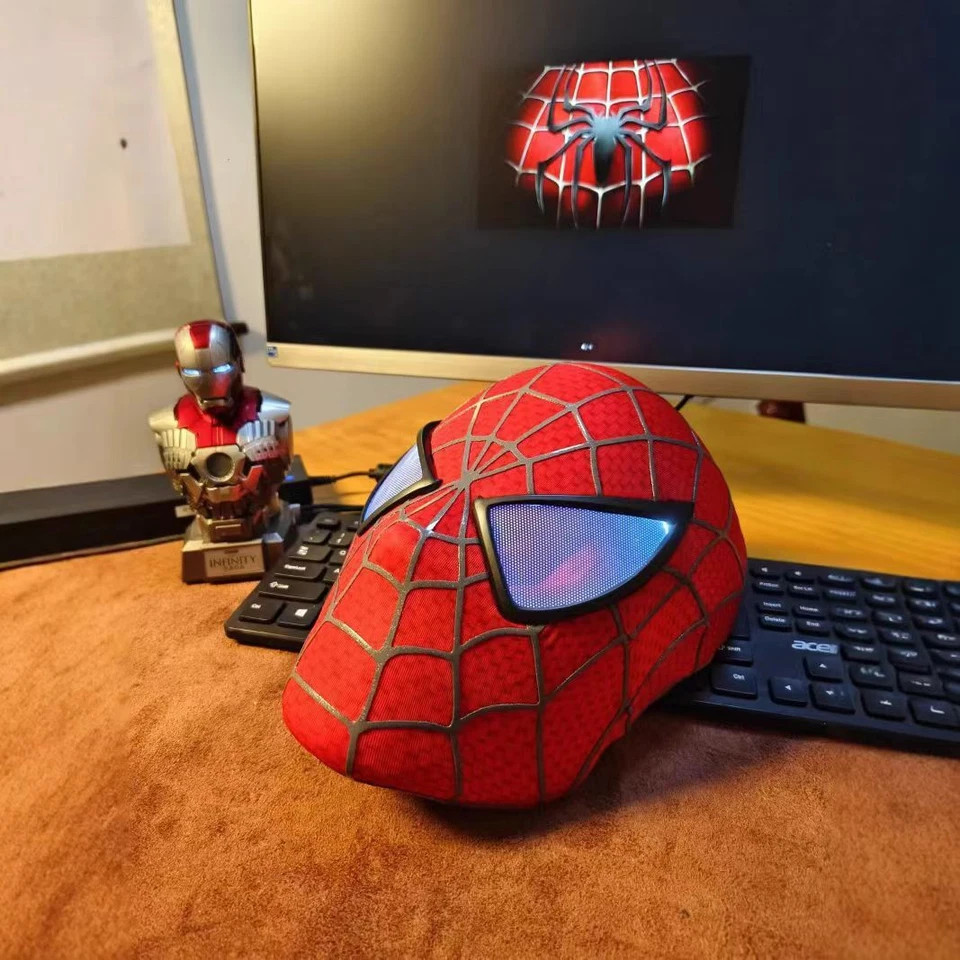 Craft 1:1 Spiderman Tobey Maguire Hood Mask 3D Headwear Adult Wearable Red/BL