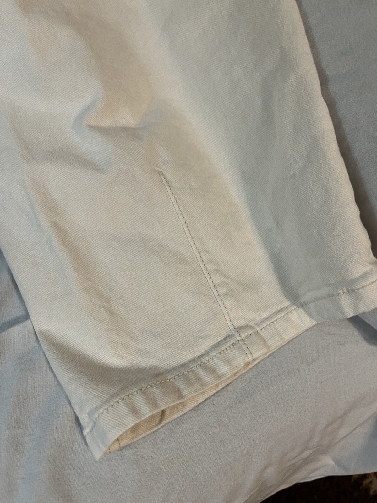 LOFT White Stretch Straight Leg Jeans Womens Size 14 Mid Rise 5-Pocket