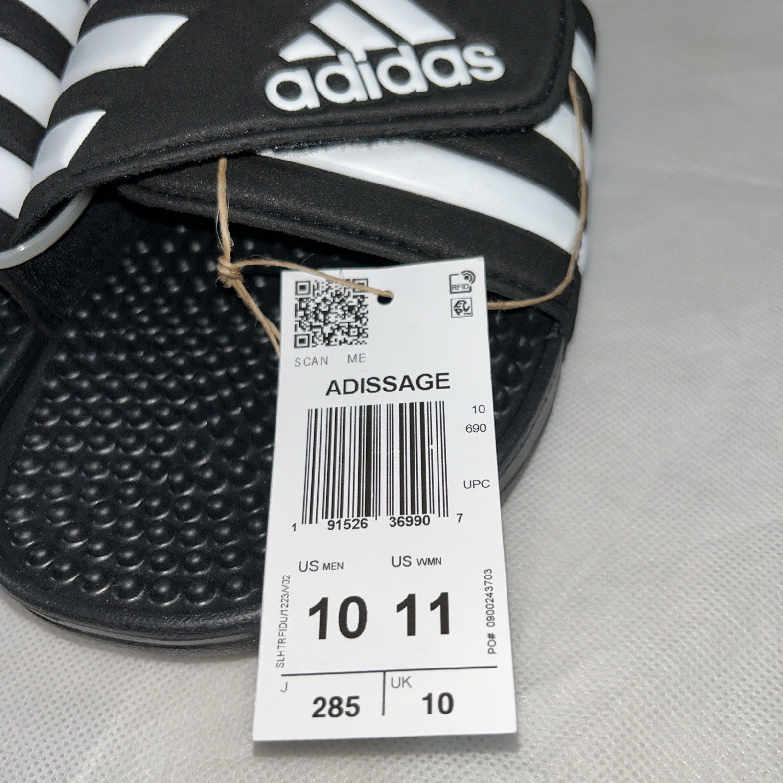Adidas Adissage Post-Workout Massage Slides – Core Black F35580 Sz 10 Mens