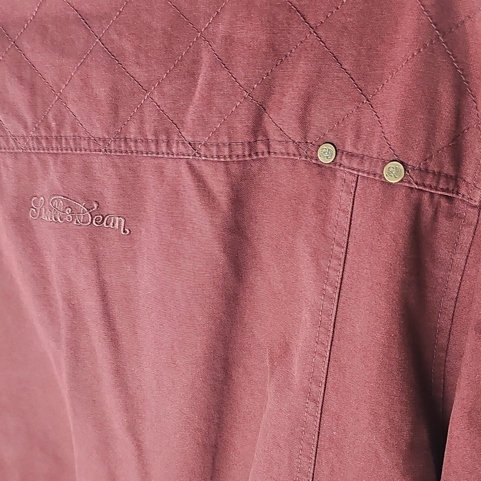 ​Vintage Stall & Dean Men’s Jacket XL Maroon Cotton Full Zip Logo Outerwear