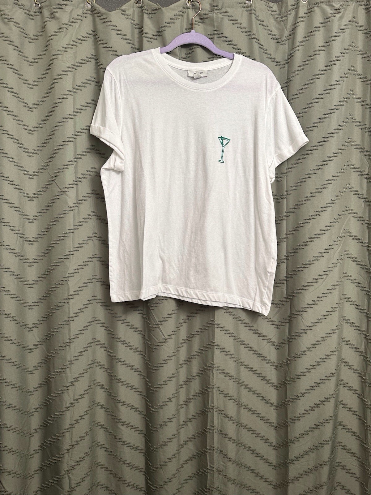 On 34th white tee t-shirt top size XL women Perfect Martini glass print Tags: