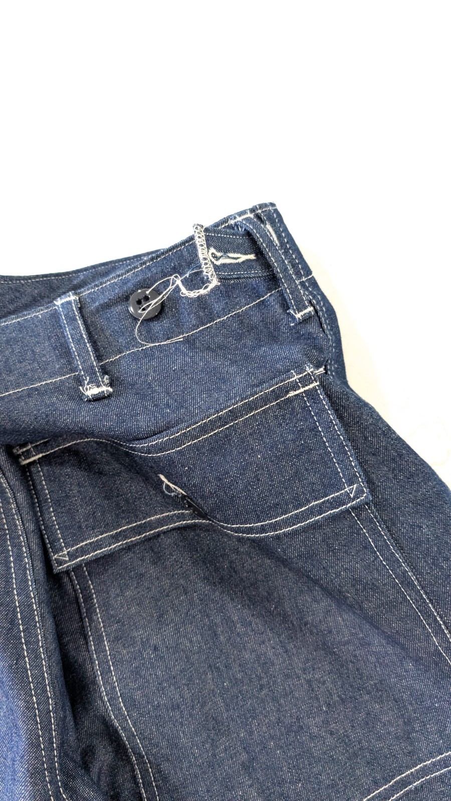 Engineered Garments Workaday Fatigue Pant XS Indigo 8oz Denim Tapered Cinch Blue