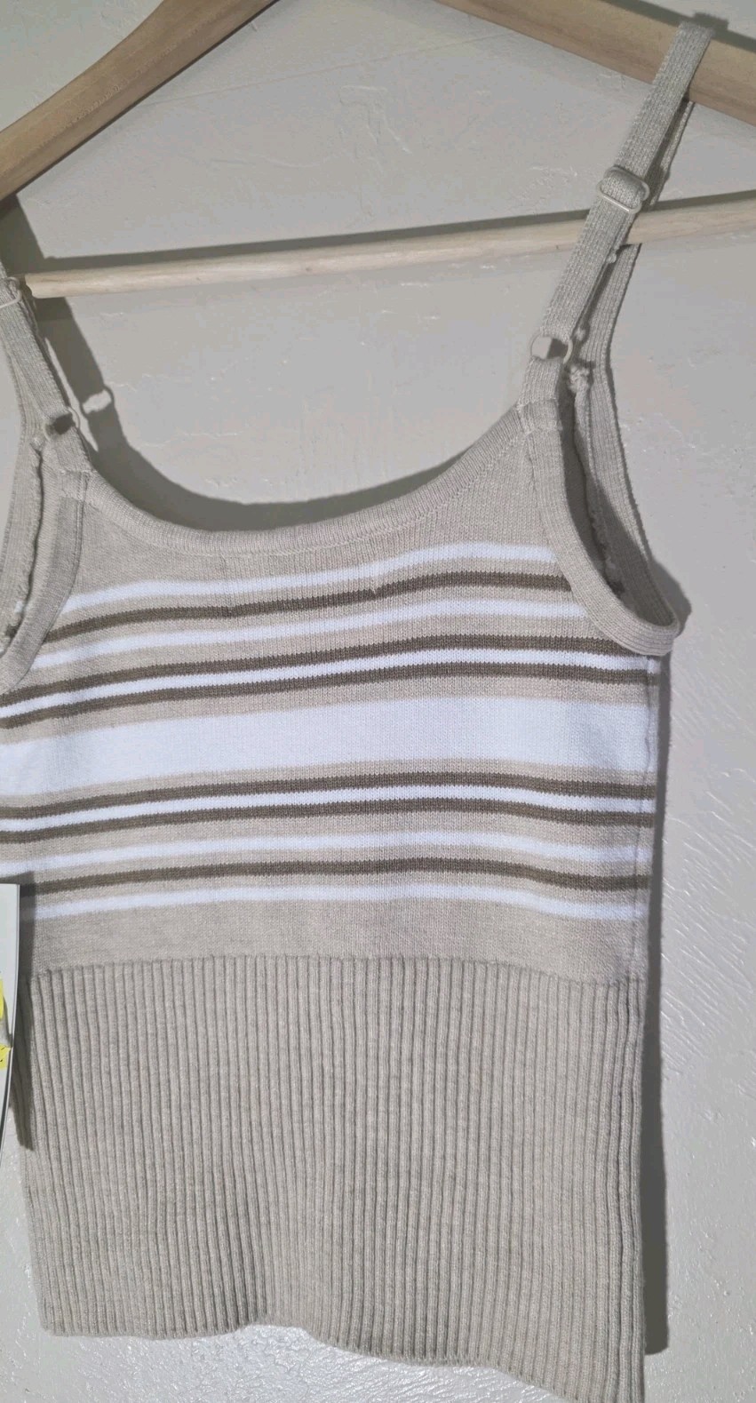 Soft Knit Top Womens XXS White Tan