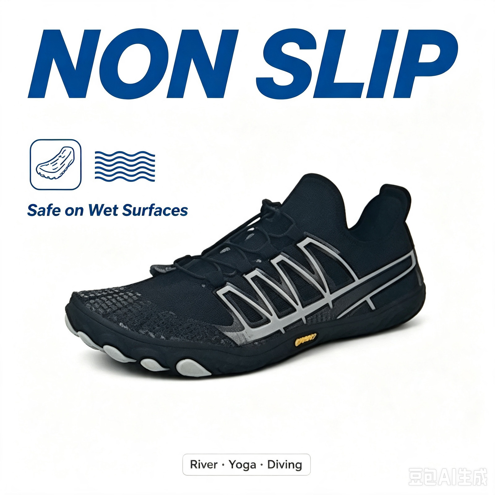 Men Outdoor River Tracing Water Shoes Flexible Slip On Anti-slip Water Sneakers