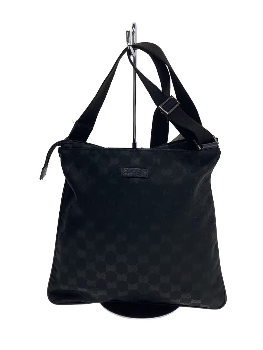 GUCCI Shoulder Bag GG Canvas Nylon BLK Allover