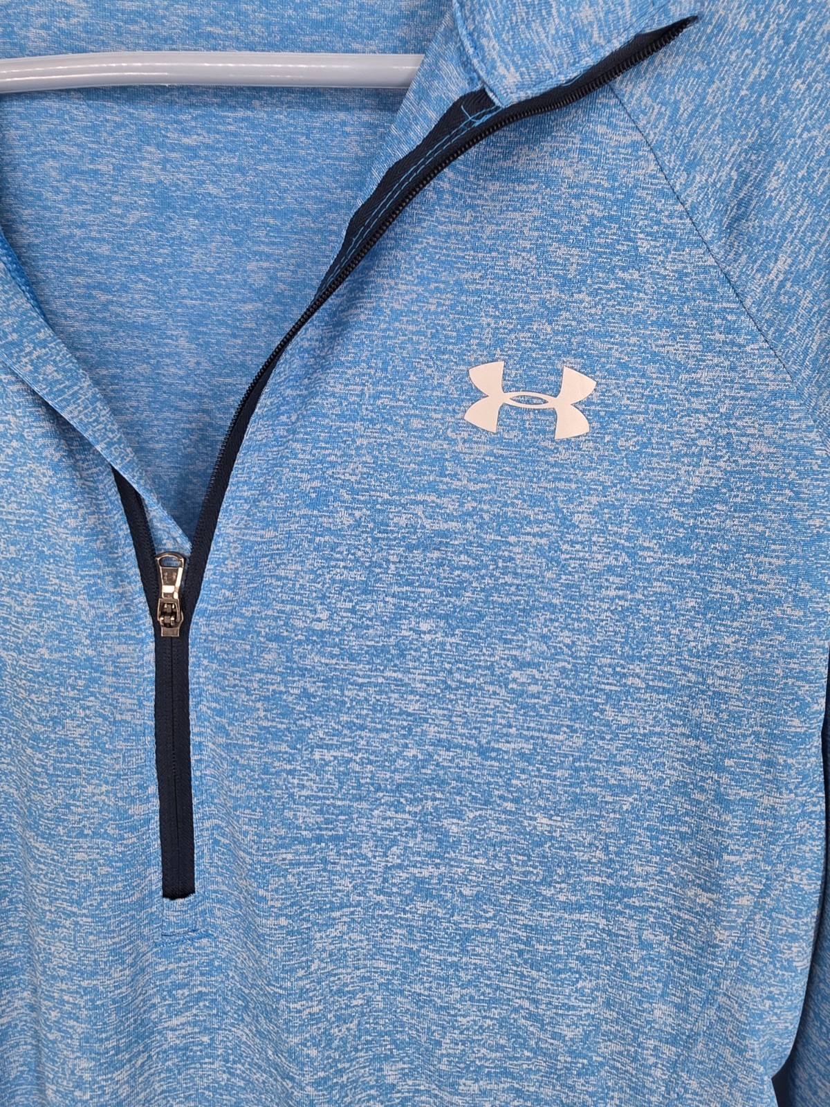 Under Armour HeatGear Men’s Blue Heathered 1/4 Zip Pullover Long Sleeve SM