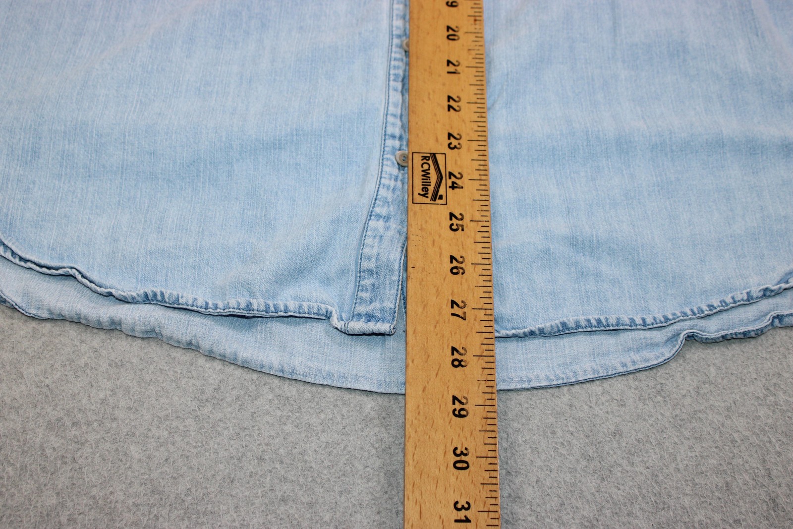 Eileen Fisher Shirt Women Large Blue Chambray Button Organic Cotton Shacket READ